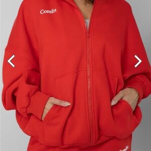 Comfrt Clothing Red Cloud Zip Hoodie Medium